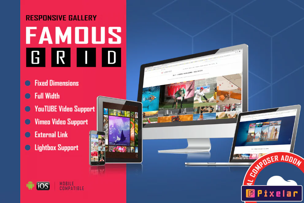 Famous - Galería de Cuadrícula con Efecto Zoom para WPBakery Page Builder 🖼️✨