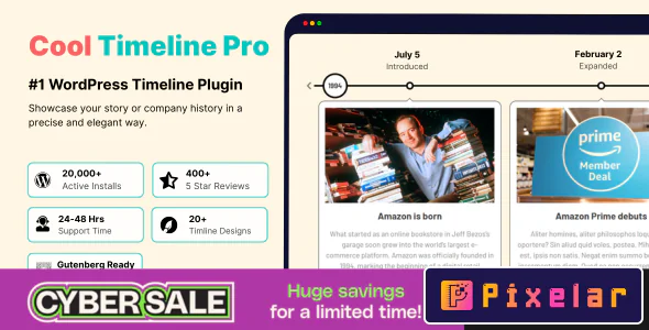 Cool Timeline Pro - Plugin de Línea de Tiempo Horizontal y Vertical para WordPress ⏳✨