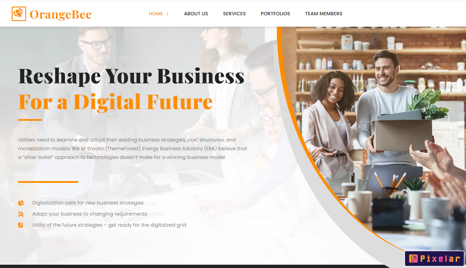 OrangeBee - Kit de Plantillas Elementor Pro para Agencias Digitales, Consultoría y Servicios Creativ