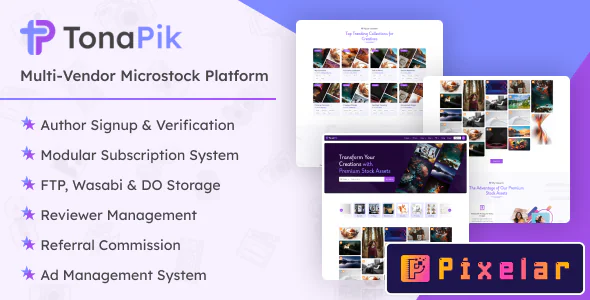 TonaPik - Plataforma de Microstock con Múltiples Vendedores 📸💰