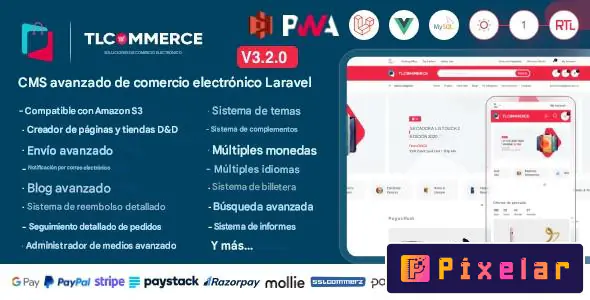 TLCommerce - Plataforma eCommerce Avanzada con Laravel, VueJS y PWA