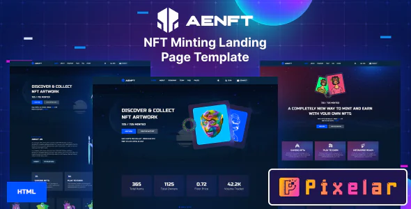 Aenft - Plantilla HTML para Minting y Colecciones NFT 🖼️💎