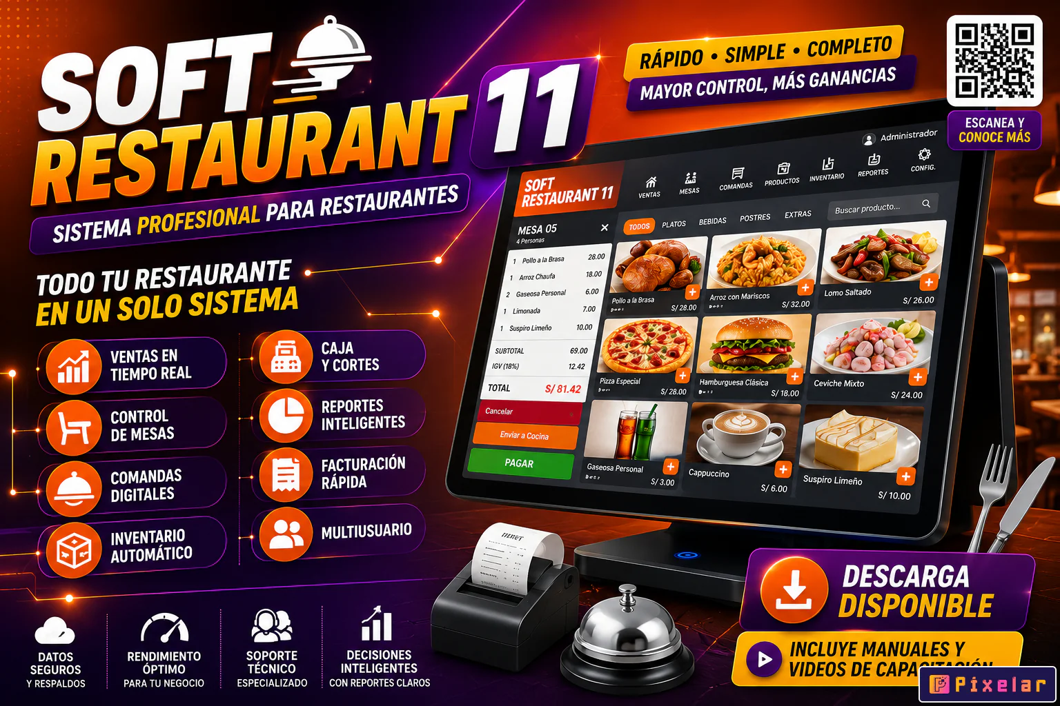 Soft Restaurant V11 Profesional | Sistema para Restaurantes, Pollerías, Cevicherías y Fast Food