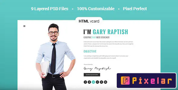 Raptish - Plantilla HTML Premium para vCard y Currículum 📄✨