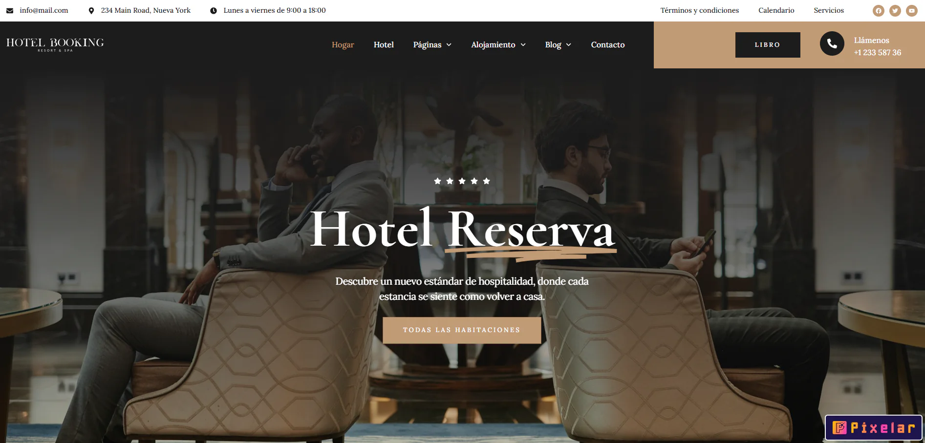 Hotel Booking & Resort - Kit de Plantillas Elementor Pro para Hoteles de Lujo, Resorts y Alojamiento