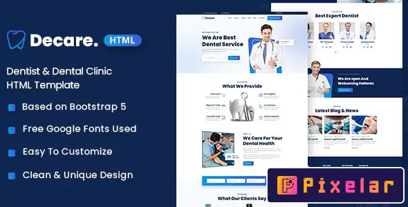Decare - La Plantilla HTML para Clínicas Dentales y Odontólogos 🦷✨