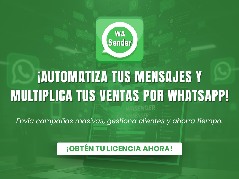 WaSender - Automatiza tus Mensajes de WhatsApp y Vende Más